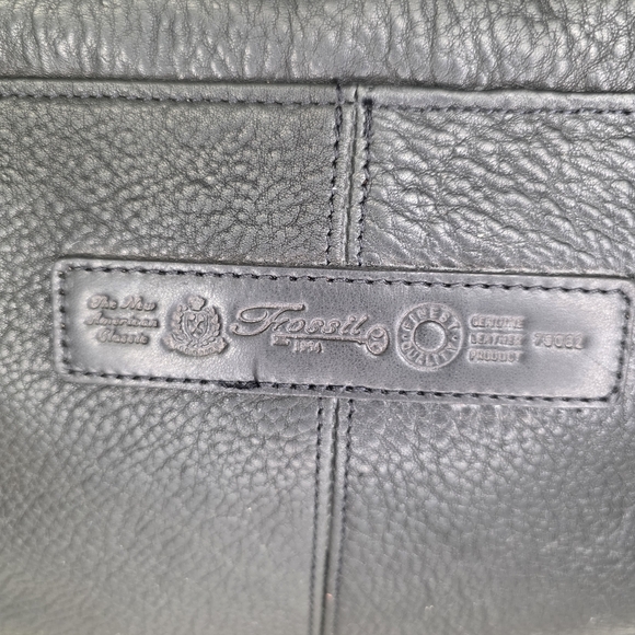 Fossil Vintage Key Leather Cargo Organizer Crossbody Black - Picture 7 of 14